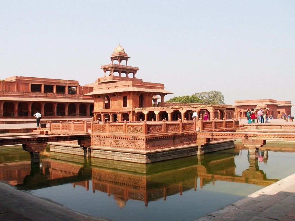 Red sandstone palaces at Fatehpur Sikri near Agra