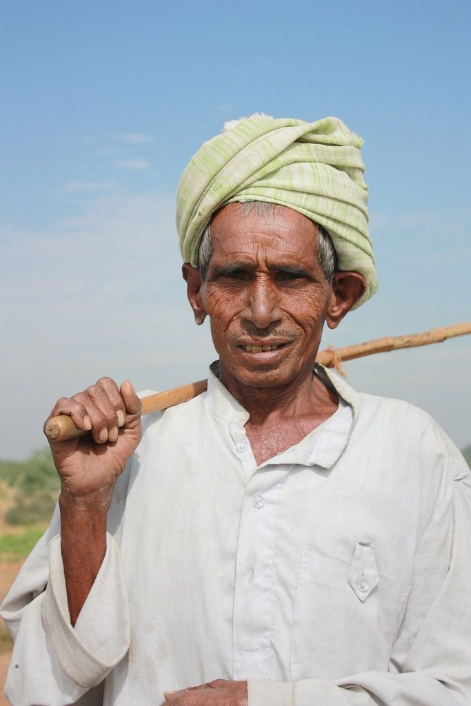 Villager in the countryside around Sawai Madhopur